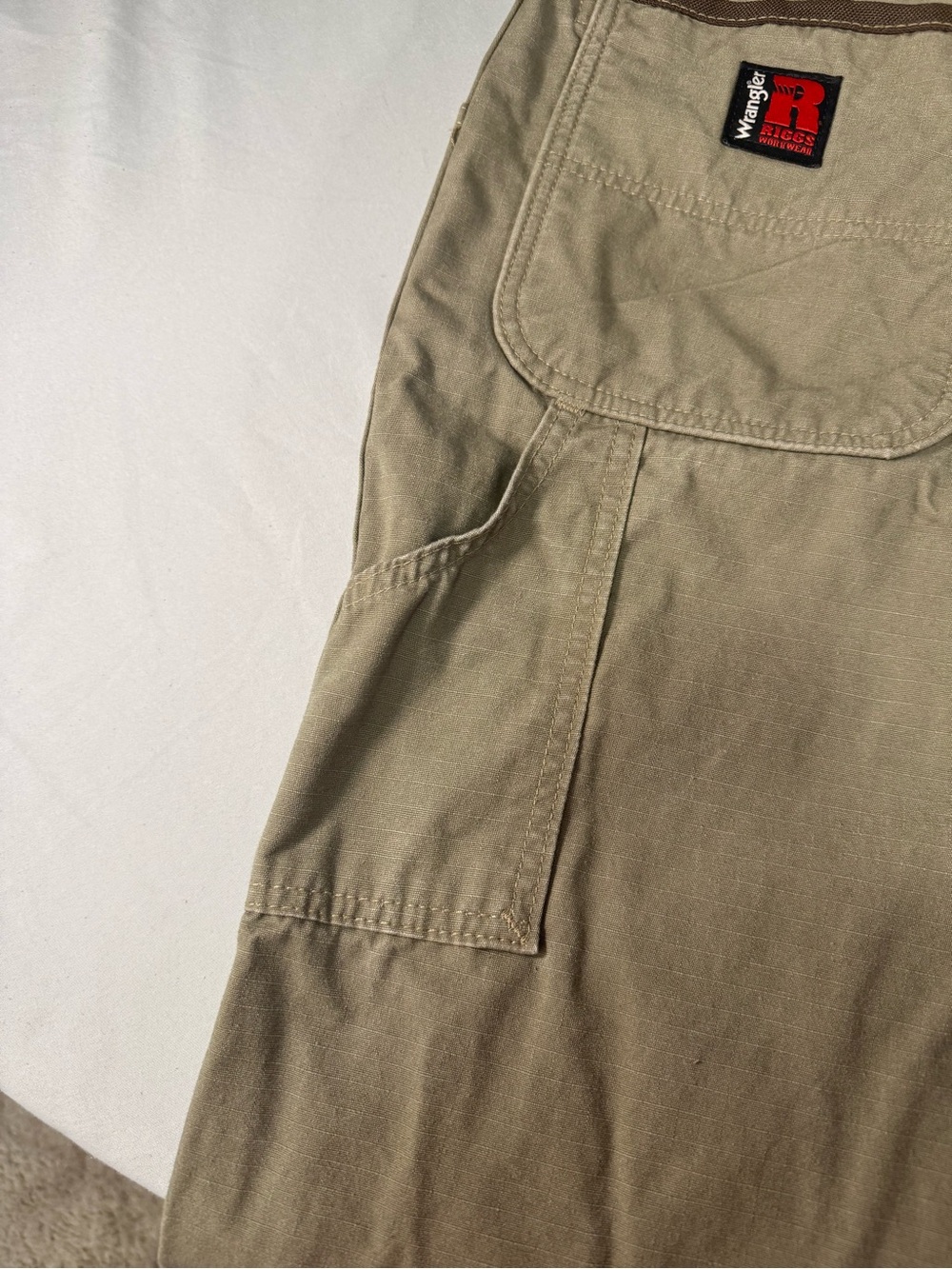 Wrangler Riggs Workwear Carpenter Pants 38x32 Ripstop Utility Work Tan - Picture 13 of 13